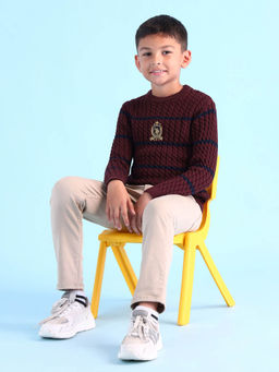 U.S. POLO ASSN. - Maroon Woven Sweater