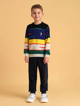 U.S. POLO ASSN. - Black Boys Cotton Regular Fit Sweater