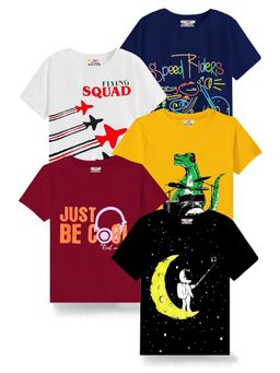 Kuchipoo - Boys Regular Fit Half Sleeves T-Shirt (Pack of 5)