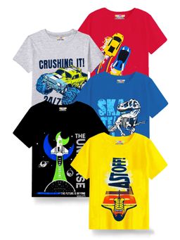 Kuchipoo - Boys Regular Fit Half Sleeves T-Shirt (Pack of 5)