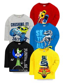 Kuchipoo - Boys Regular Fit Full Sleeves T-Shirt (Pack of 5)