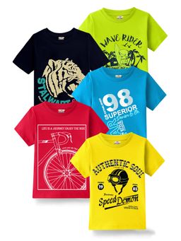 Kuchipoo - Boys Regular Fit Half Sleeves T-Shirt (Pack of 5)