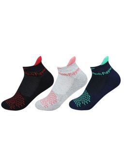 Bonjour - Hush Puppies Womens Multicolored Cushioned Ankle Socks - Pack of 3