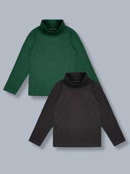 PLUM TREE - Boys Premium Soft Cotton Full Sleeve T-shirt - Multi-Color (Pack of 2)