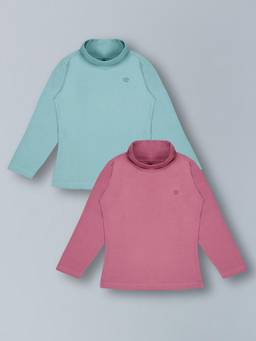 PLUM TREE - Girls Premium Soft Cotton T-shirt - Multi-Color (Pack of 2)
