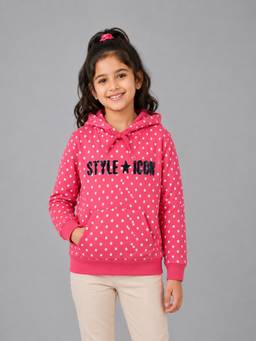 PLUM TREE - Girls Premium Soft Cotton Full Sleeve Hoodie Sweatshirt - Magenta
