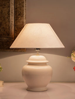 Homesake - Pot White Lamp with White Cone Shade