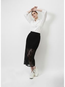 AAREIN - Black Lace Embraided Skirt