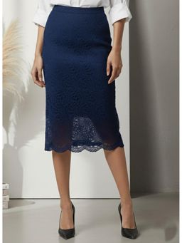AAREIN - Blue Lace Midi Skirt
