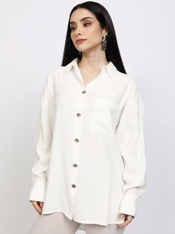 TOKYO TALKIES - Women Off White Solid Shirt