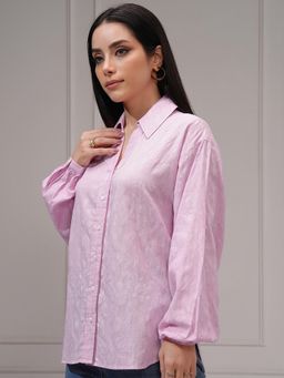 TOKYO TALKIES - Women Pink Textured Formal Shirt