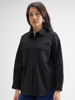 TOKYO TALKIES - Black Solid Casual Shirt