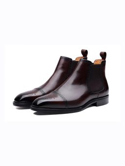 SHUTIQ - Kazaa Brown Pointed Toe Chelsea Boot