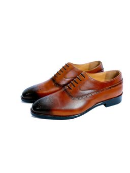 SHUTIQ - Mahogany Wingtips Brogues Shoes
