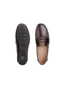 SHUTIQ - Quero Croco Cocoa Brown Shoes