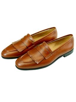 SHUTIQ - Tan Fringes Bar Shoes