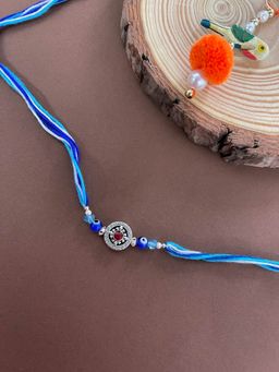 Digital Dress Room - Beautiful Designer Tibetan Rakhi Evil Eye & Crystal Beads Thread Rakhi