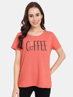 Zivame - Rosaline Joy Sticks Knit Cotton Top - Burnt Sienna