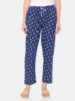 Zivame - Rosaline Mystic Town Knit Cotton Pyjama - Ocean Cavern