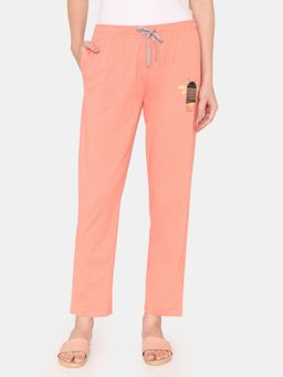 Zivame - Rosaline Mystic Town Knit Cotton Pyjama - Coral Haze