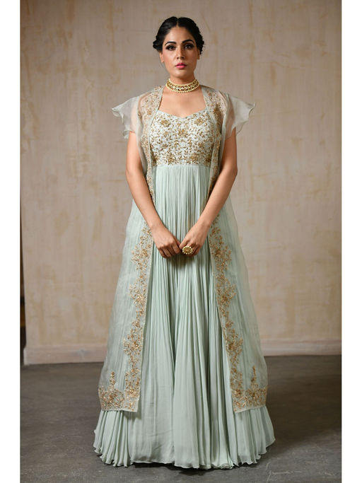Buy SAISHA Anarkali Gown With Organza Jacket (Set of 2) Online