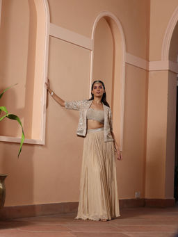 SAISHA - Short Cape With Lehngha (Set of 3)