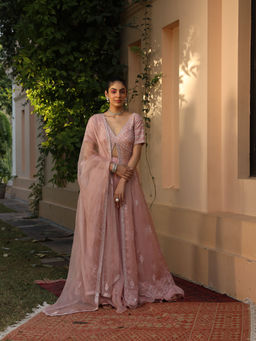 SAISHA - Anarkali Front Open With Lehenga And Dupatta (Set of 3)