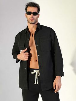 SHOWOFFFF - Edition Men's Solid Black Shacket