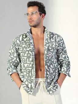 SHOWOFFFF - Edition Men's Typography Grey Shacket