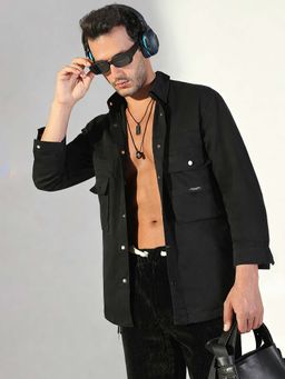 SHOWOFFFF - Edition Men's Solid Black Shacket