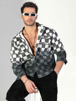 SHOWOFFFF - Edition Men's Geometric Grey Shacket