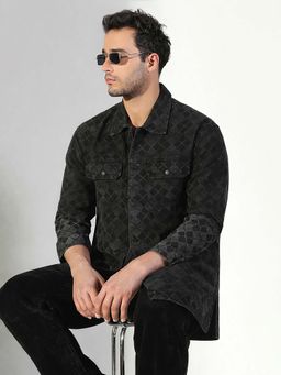 SHOWOFFFF - Edition Men's Geometric Black Shacket