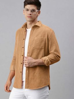 SHOWOFFFF - Men Brown Corduroy Shacket