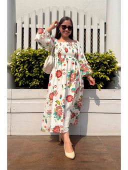 Studio Rabha - Gul Smocked White Maxi Dress