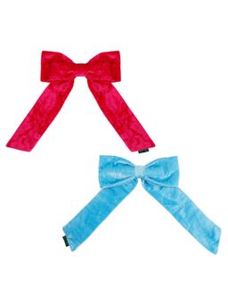 Arendelle - Pink and Blue Velvet Large Bows (Pack of 2)