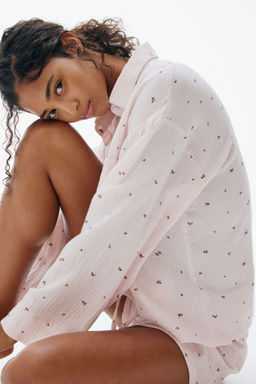 H&M - Women Pink Pyjama Shirt And Shorts
