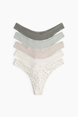 H&M - Women 5-Pack Cotton Thong Briefs