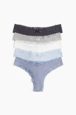 H&M - Women 5-Pack Cotton And Lace Brazilian Briefs