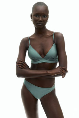 H&M - Women Green Push-Up Triangle Bikini Top