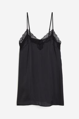 H&M - Women Black Satin Night Slip