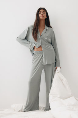 H&M - Women Grey Viscose-Blend Pyjamas