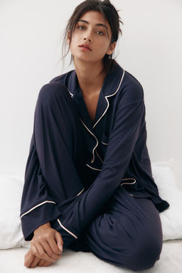 H&M - Women Blue Viscose-Blend Pyjamas