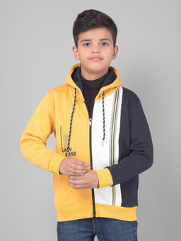 CRIMSOUNE CLUB - Boys Yellow Colorblock Hooded Sweatshirt