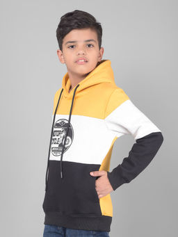 CRIMSOUNE CLUB - Boys Mustard Colorblock Hooded Sweatshirt