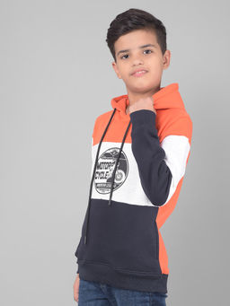 CRIMSOUNE CLUB - Boys Orange Colorblock Hooded Sweatshirt