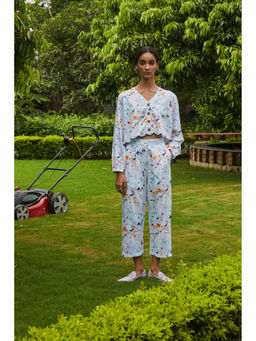 Happi Space - Milos Crop Top In Dainty Floral Print-white