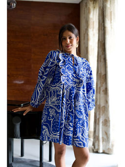 Happi Space - Daisy Mini Dress In Tamarama Print-blue