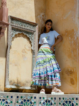 Happi Space - Slurp Maxi Skirt In Trippy Tribe-multi-color