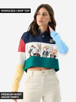 The Souled Store - Official Warner 100 The Gang Women Rugby Polo T-Shirt