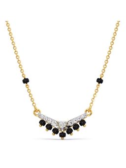 Candere by Kalyan Jewellers - 14K Yellow Gold BIS Hallmark Diamond Beads Mangalsutra Pendant with chain for women (1.91)